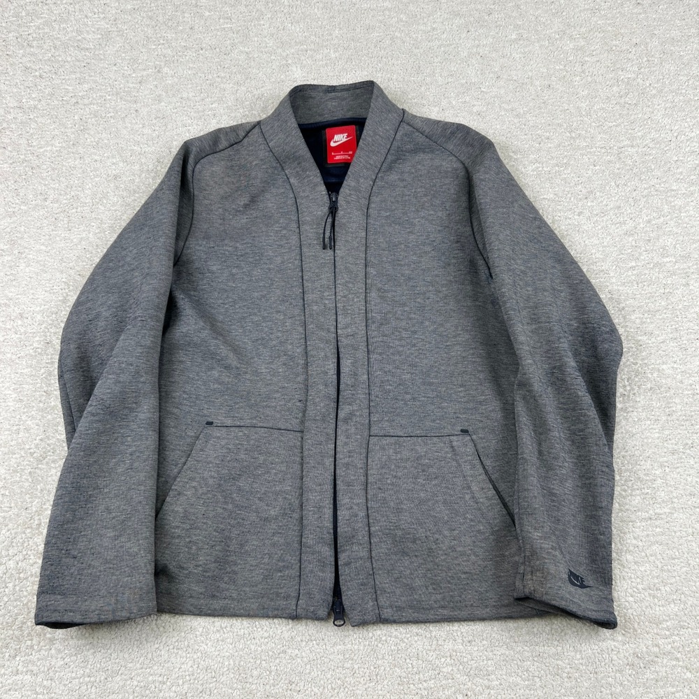 Nike Womens Tech Fleece Full Zip Jacket Grey Navy 744481-091 Size S